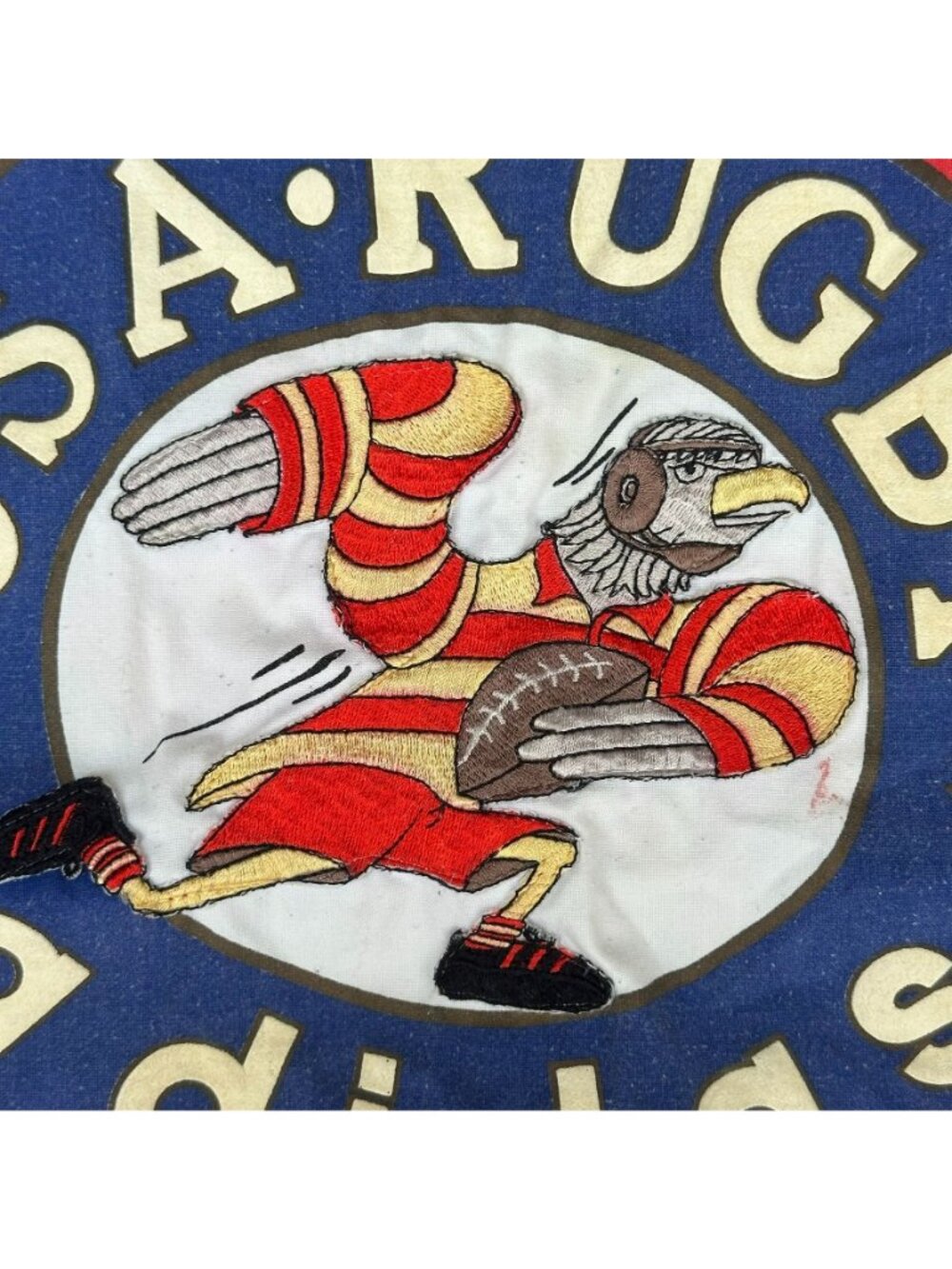 Vintage 80s Adidas USA Rugby Striped Sweatshirt Red XXL Sporty Retro Streetwear - Picture 3 of 9